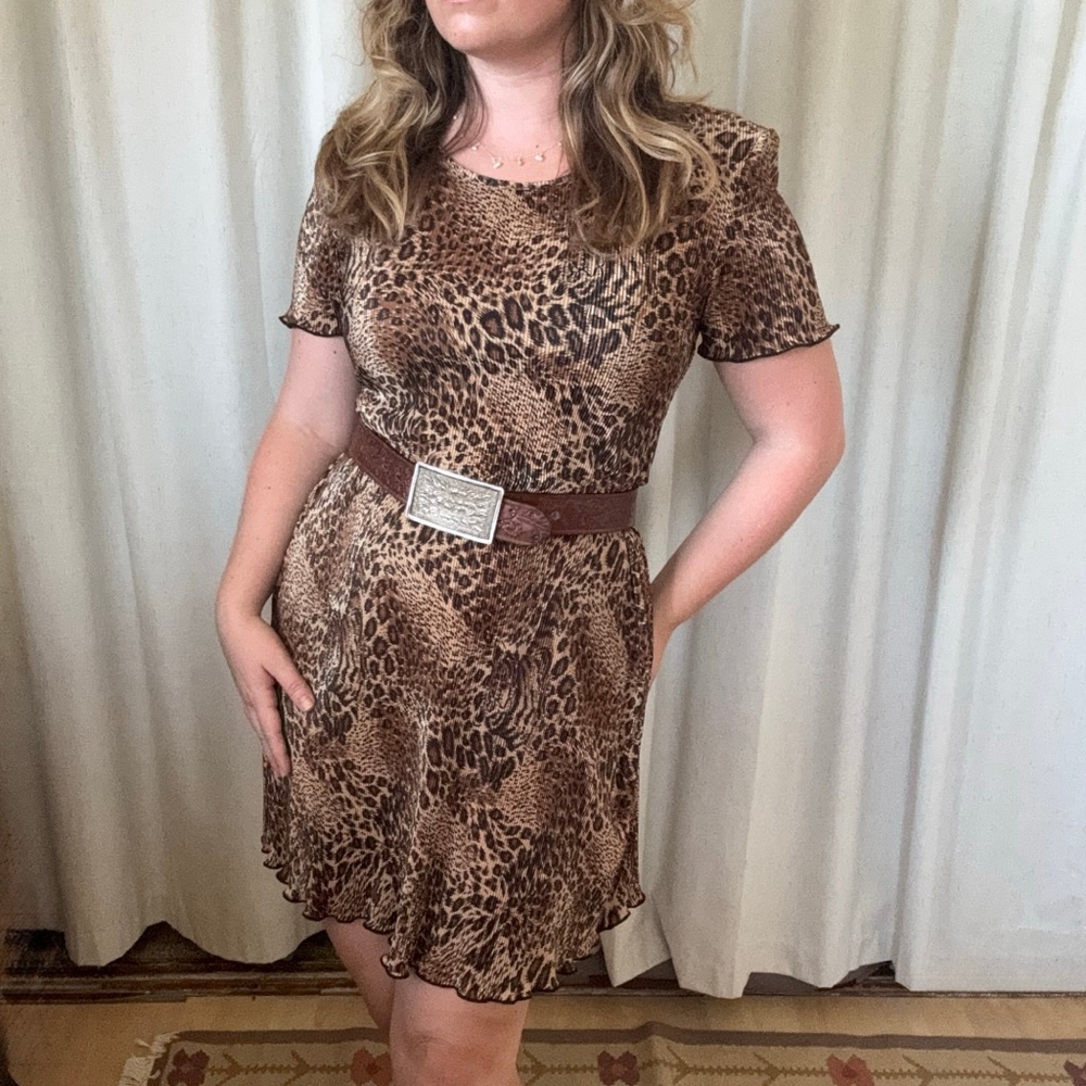 Vintage Connected Petite Cheetah Print Dress • Size: 6P